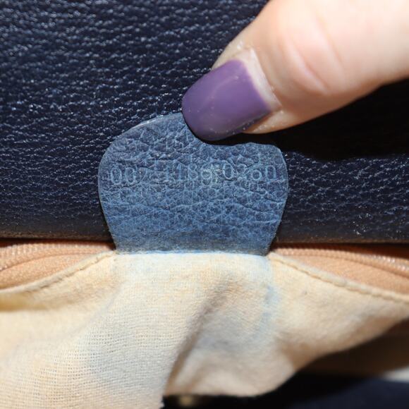 Vintage Gucci Diana Bamboo Handle Tote Bag Navy Suede w/ Custom Handle Shapers - Picture 10 of 11